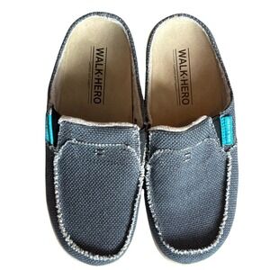 NEW Walk hero Comfort and Support Women's Canvas Slip on Clogs Mules Sz 7 Gray